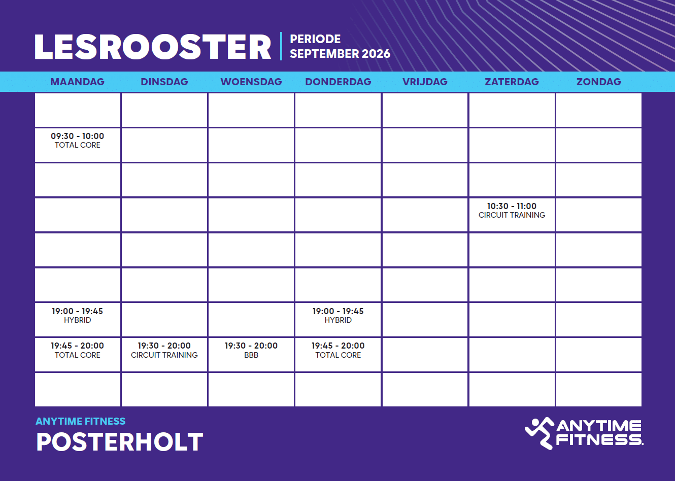 Group lesson schedule